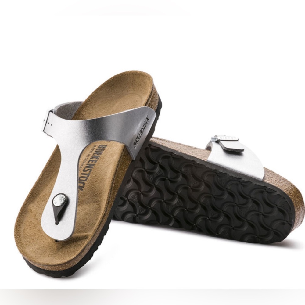 NEW Birkenstock Gizeh size 37 SILVER